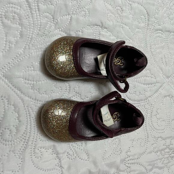 Gap Gold Glitter Mary Jane Flats Size 5 - Picture 8 of 8